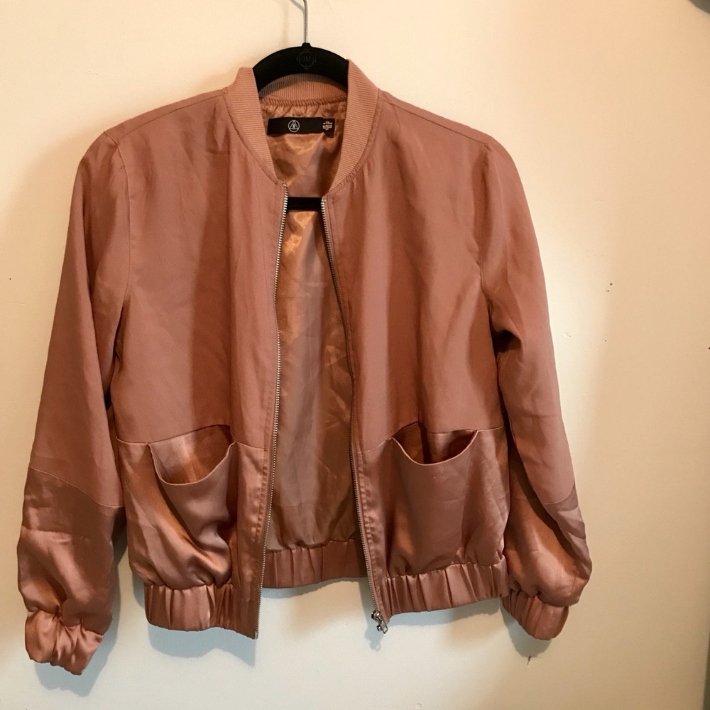 Missguided Mauve Silk Bomber